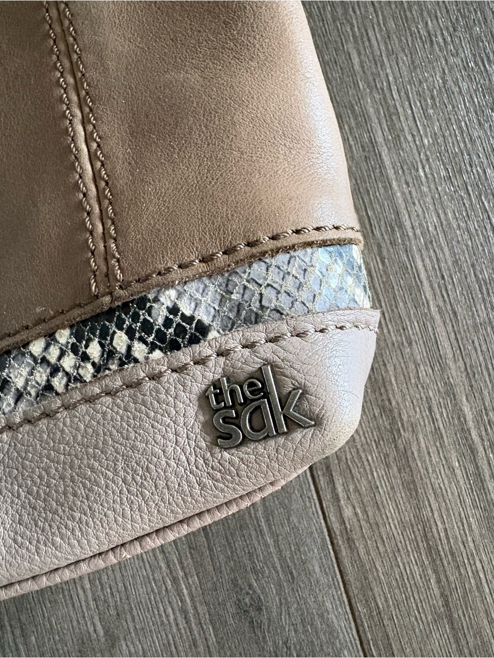 The Sak De Young Hobo Bag with Snakeskin Accent Trim